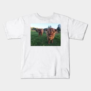 Scottish Highland Cattle Calves 1826 Kids T-Shirt